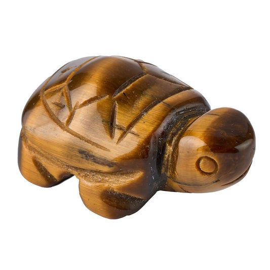 Tiger Eye Turtle Carving