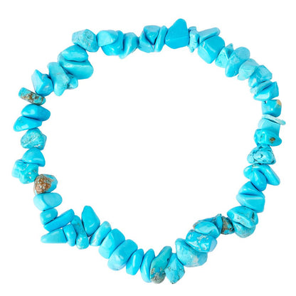 Light Blue Howlite (Dyed) Chip Bracelet